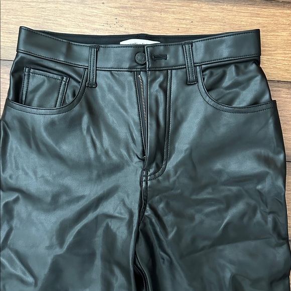 Abercrombie & Fitch Black Leather Pants - Straight Leg Women Size 27 - Picture 6 of 9